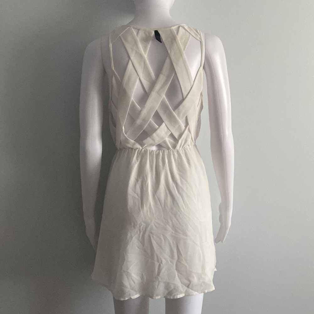 White Mini Dress with Open Back